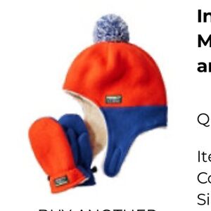 LL Bean Infant Fleece Hat and Mitten Set